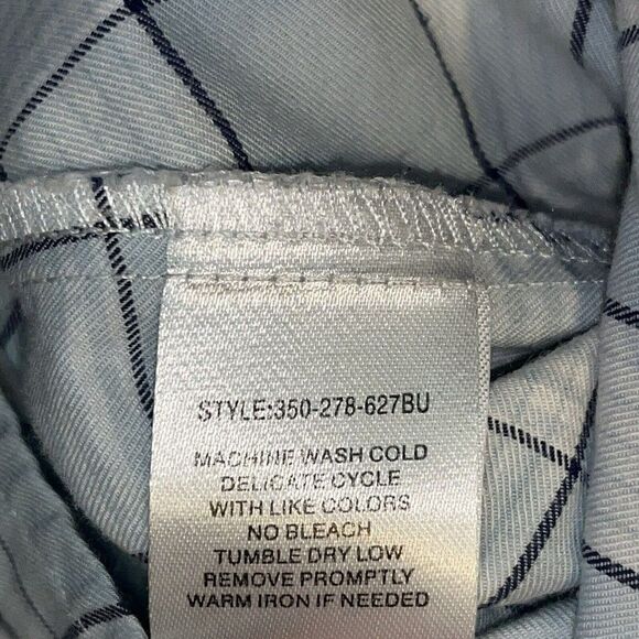 Roper Shirt Women's Large Blue Plaid Button Up Western Cowgirl Long Sleeve‎ - Picture 9 of 14